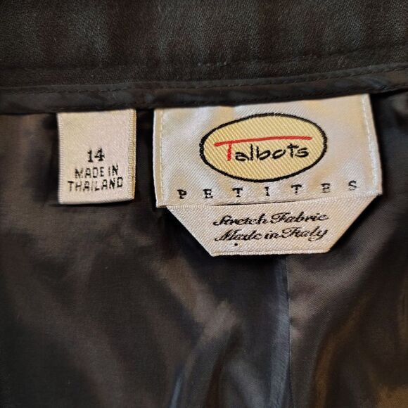 Talbots Vintage Wool Black Lined Straight Leg High-rise Pants Size 14 Petite.... - Picture 3 of 9